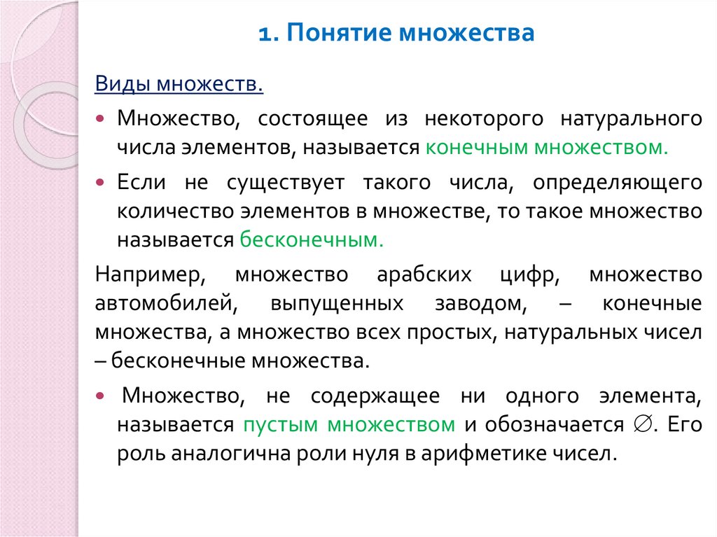 1. Понятие множества