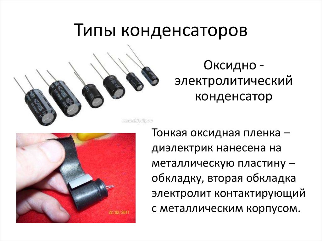 Типы конденсаторов