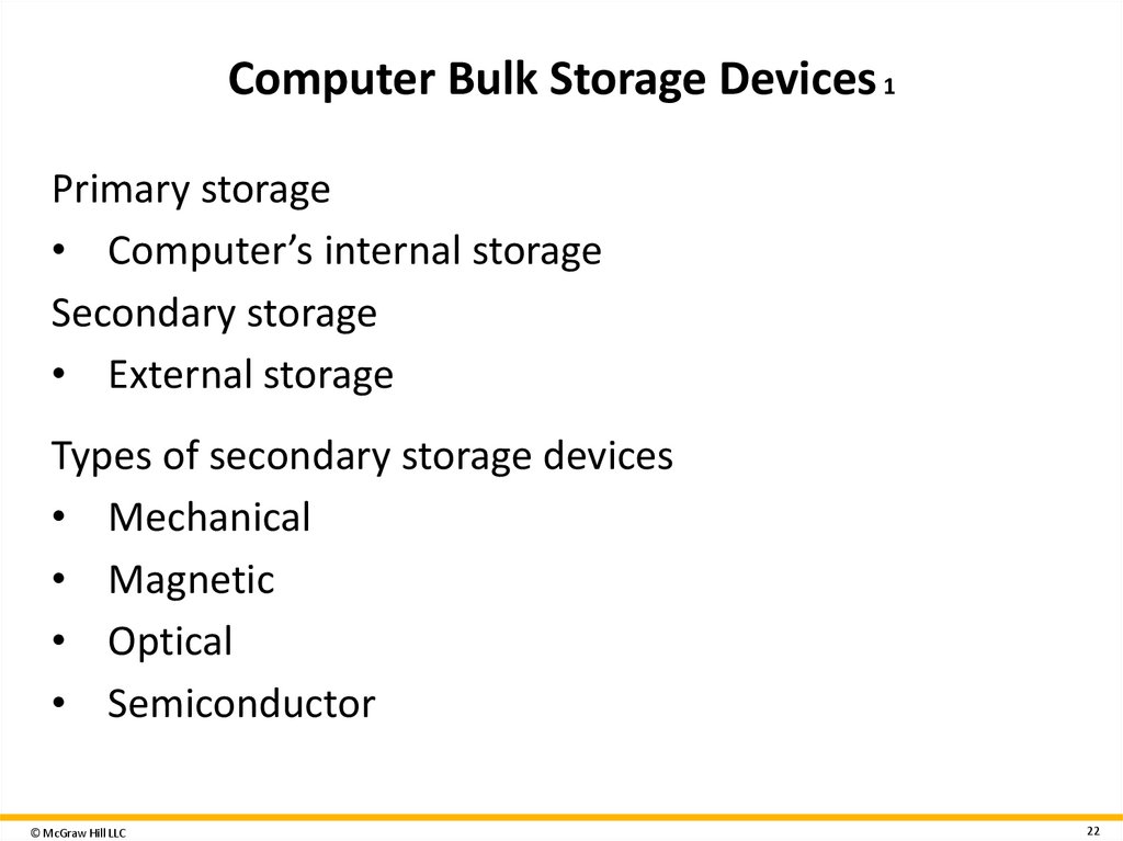 Computer Bulk Storage Devices 1