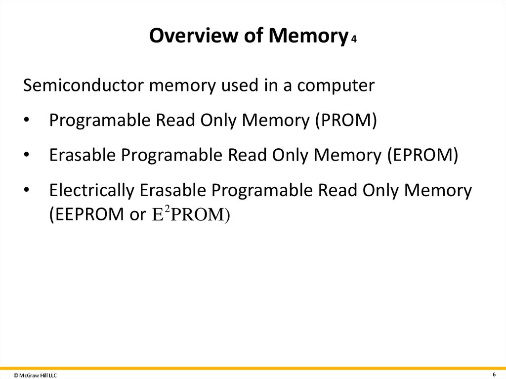 Overview of Memory 4