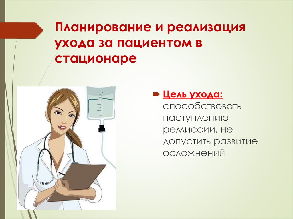 Планирование и реализация ухода за пациентом в стационаре