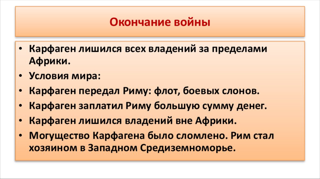 Окончание войны