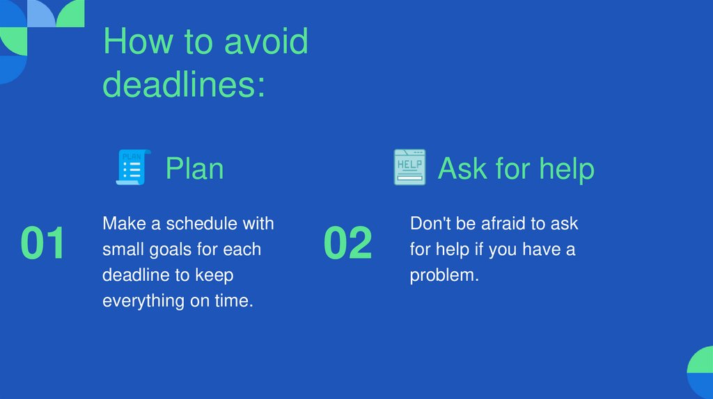 How to avoid deadlines: