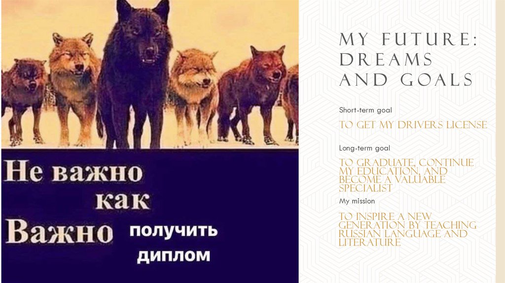 My future: dreams and goals