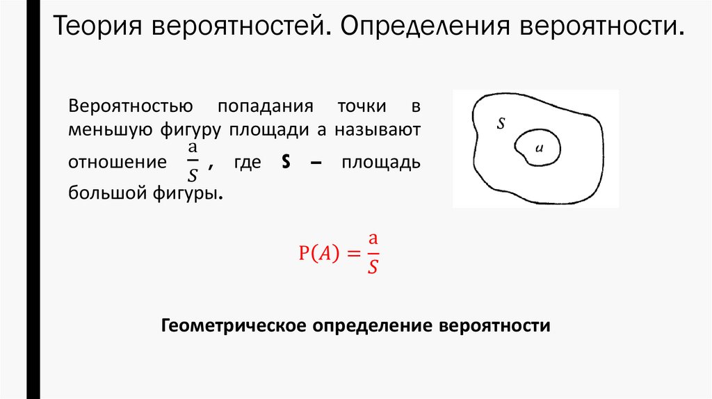 Теория вероятностей. Определения вероятности.