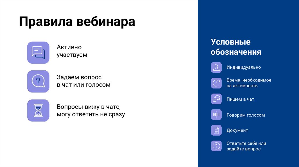 Правила вебинара