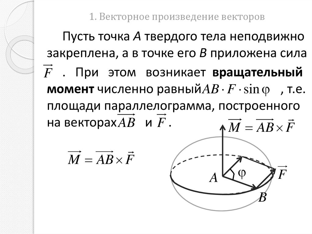 1. Векторное произведение векторов