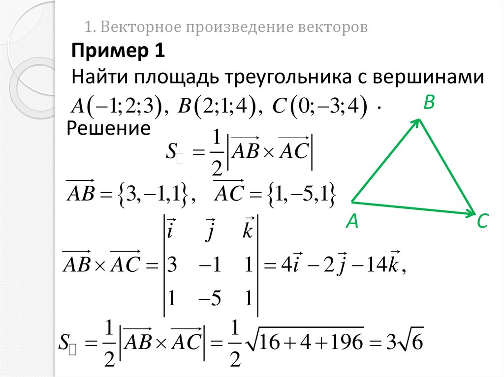 1. Векторное произведение векторов