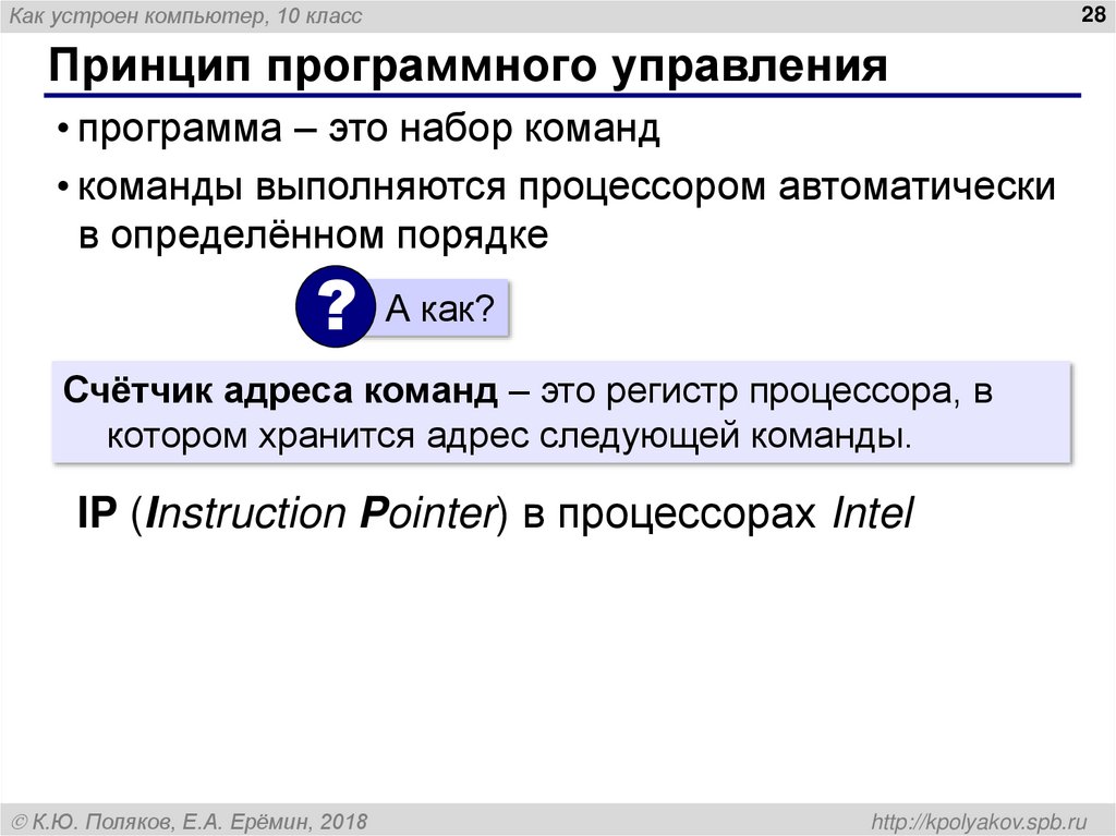 Принцип программного управления