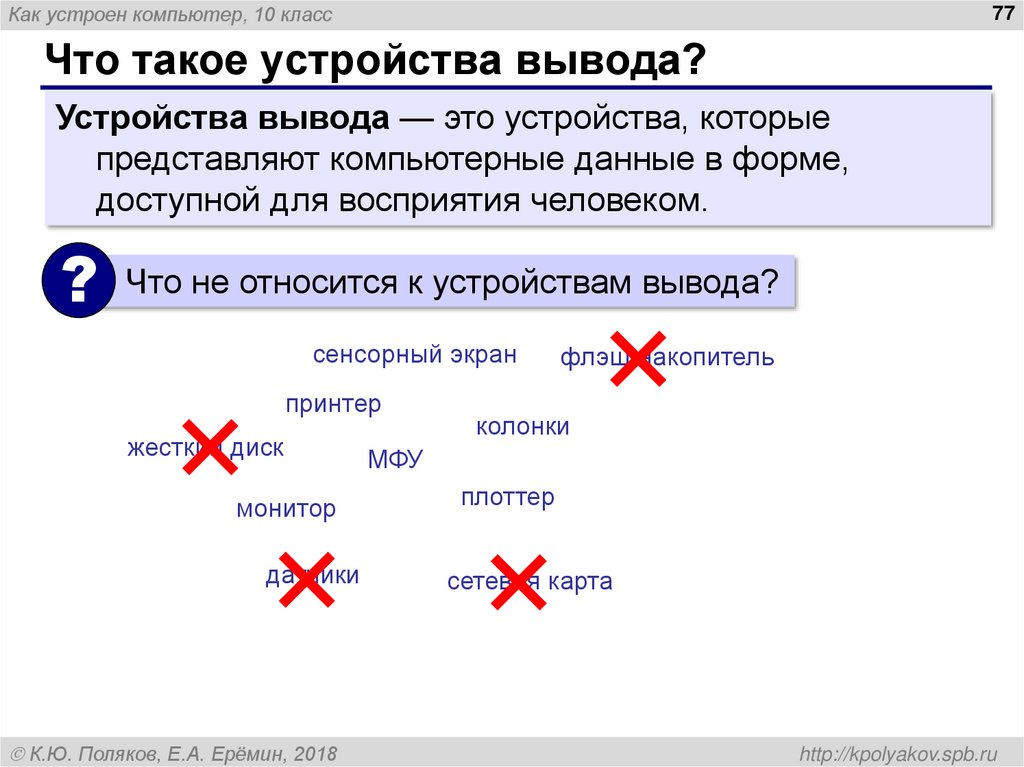 Что такое устройства вывода?