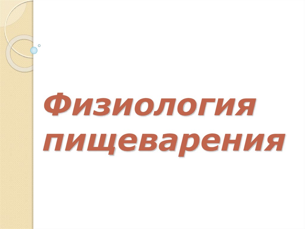 Физиология пищеварения