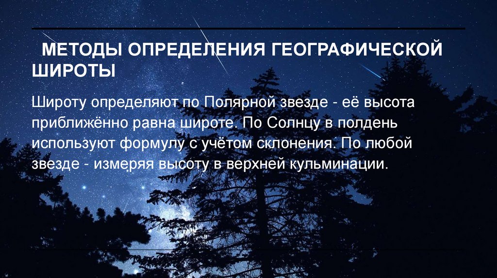 Методы определения географической широты
