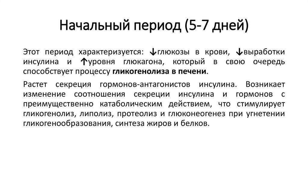 Начальный период (5-7 дней)