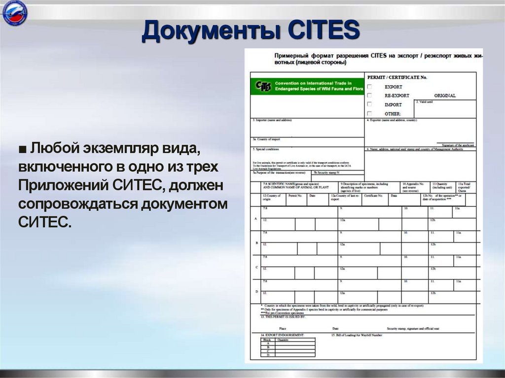 Документы CITES