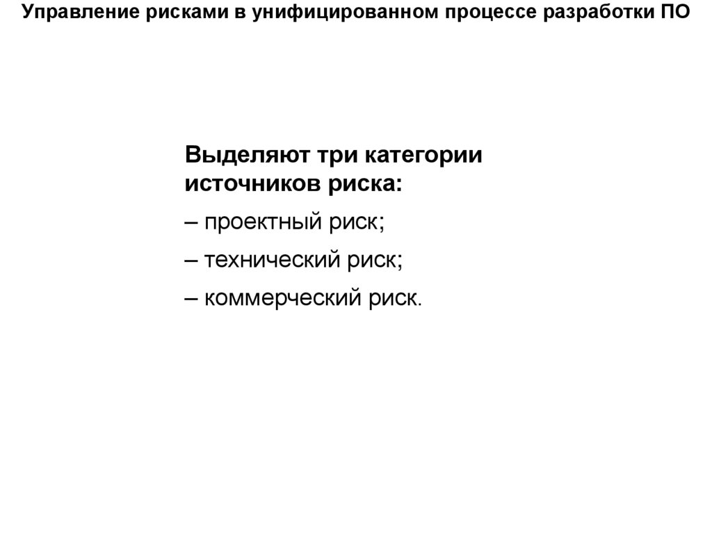 Управление рисками в унифицированном процессе разработки ПО