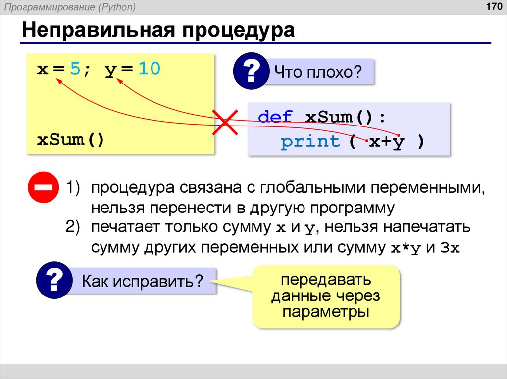 Неправильная процедура