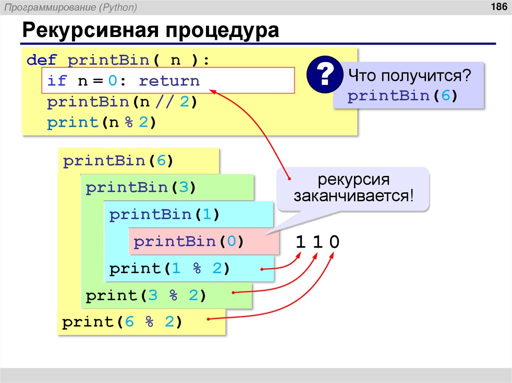 Рекурсивная процедура
