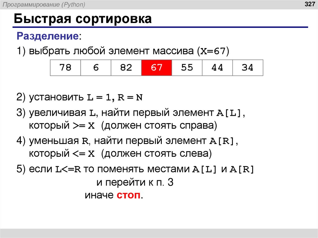 Быстрая сортировка