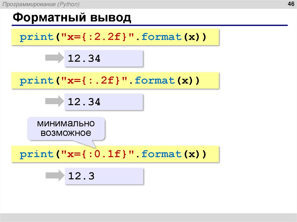 Форматный вывод