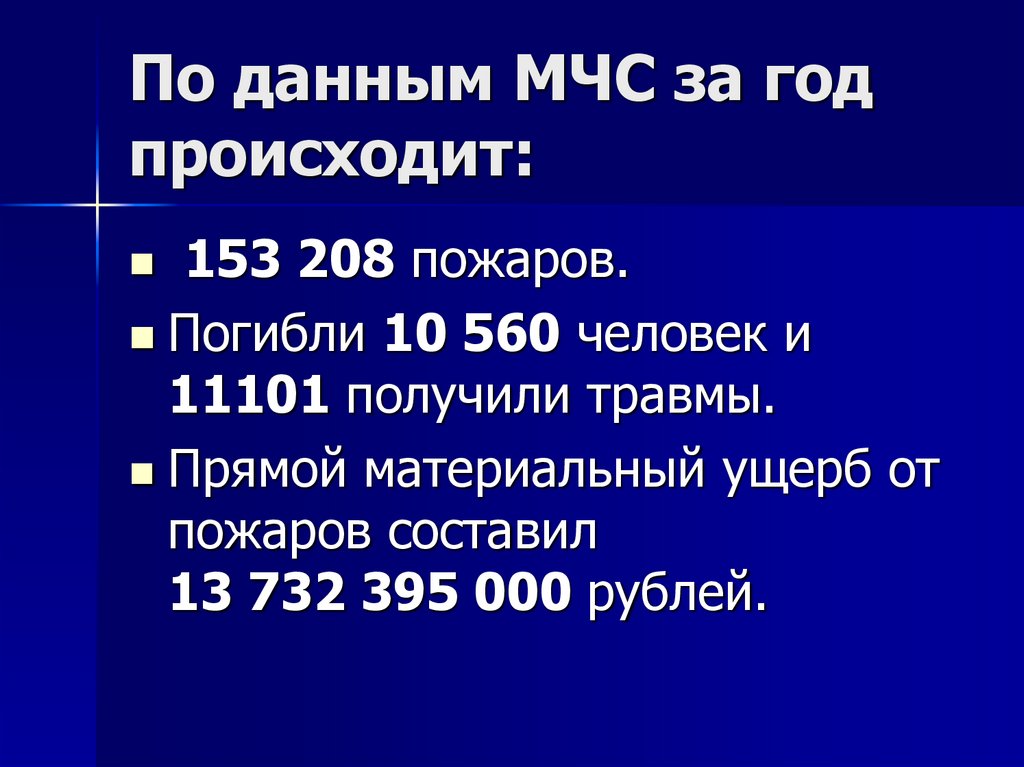 По данным МЧС за год происходит: