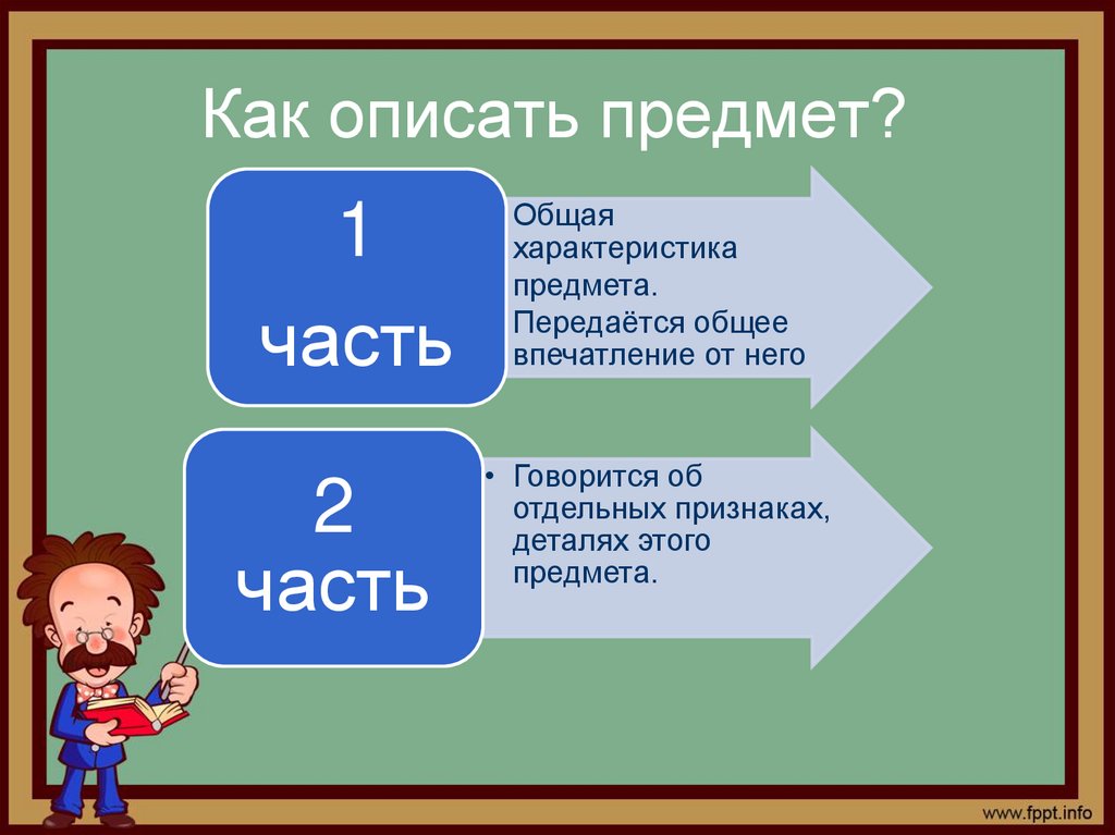 Как описать предмет?