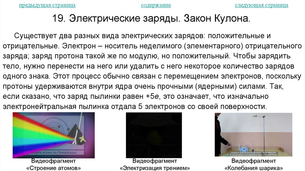 19. Электрические заряды. Закон Кулона.