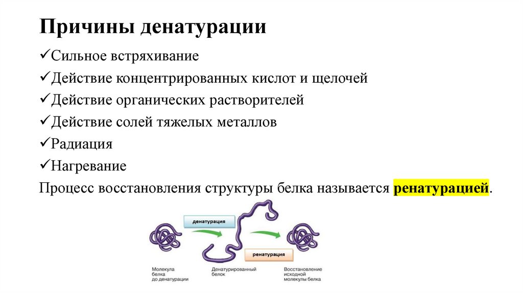 Причины денатурации