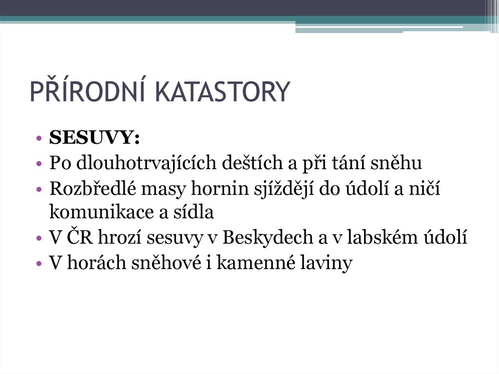 PŘÍRODNÍ KATASTORY