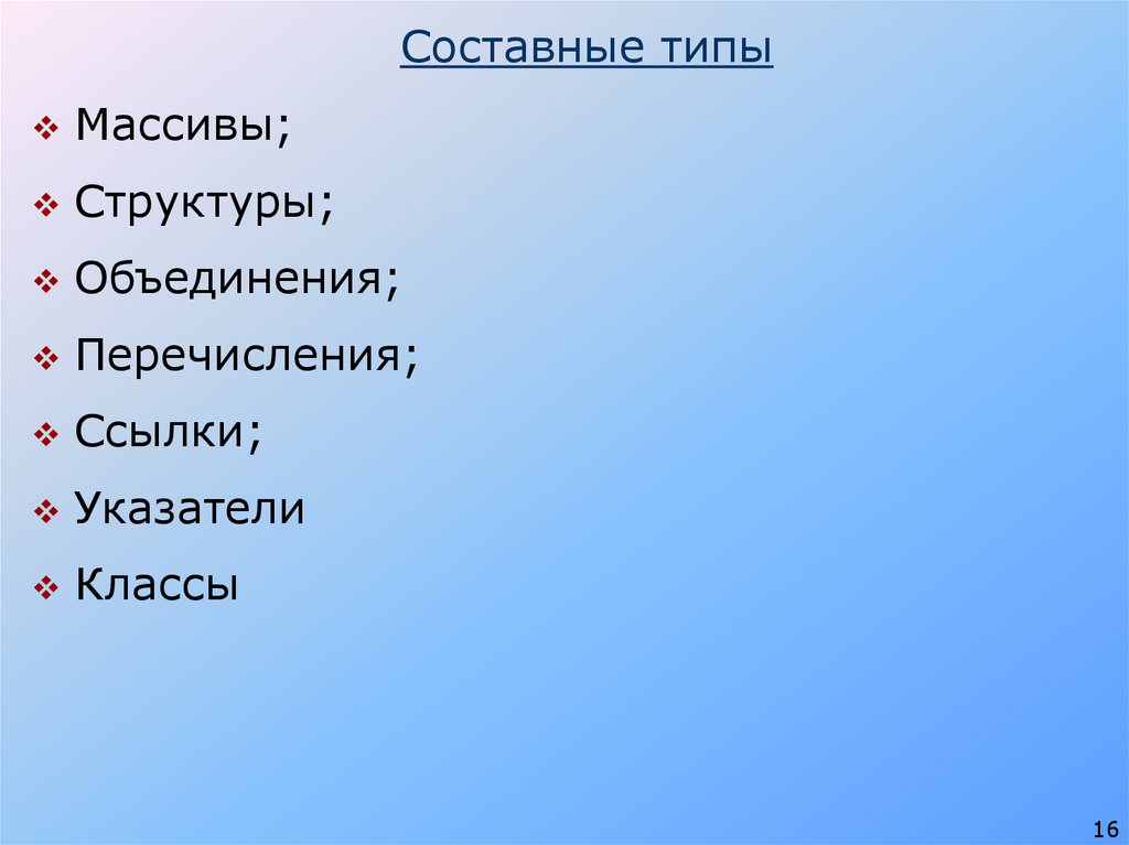 Составные типы
