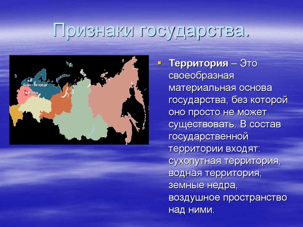 Признаки государства.