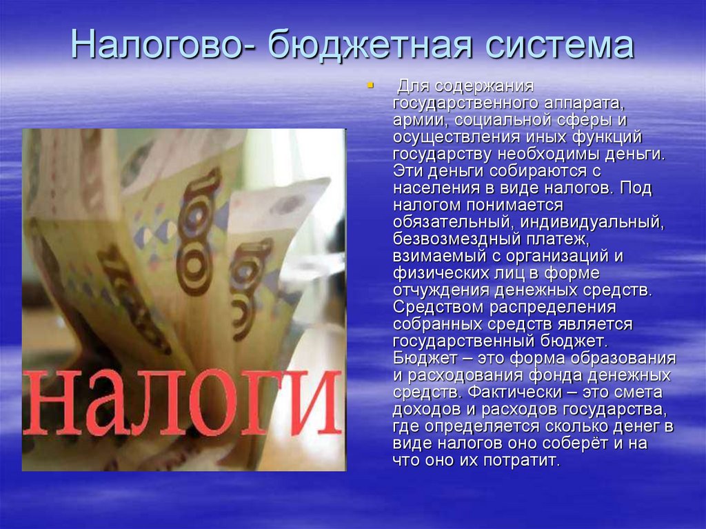 Налогово- бюджетная система