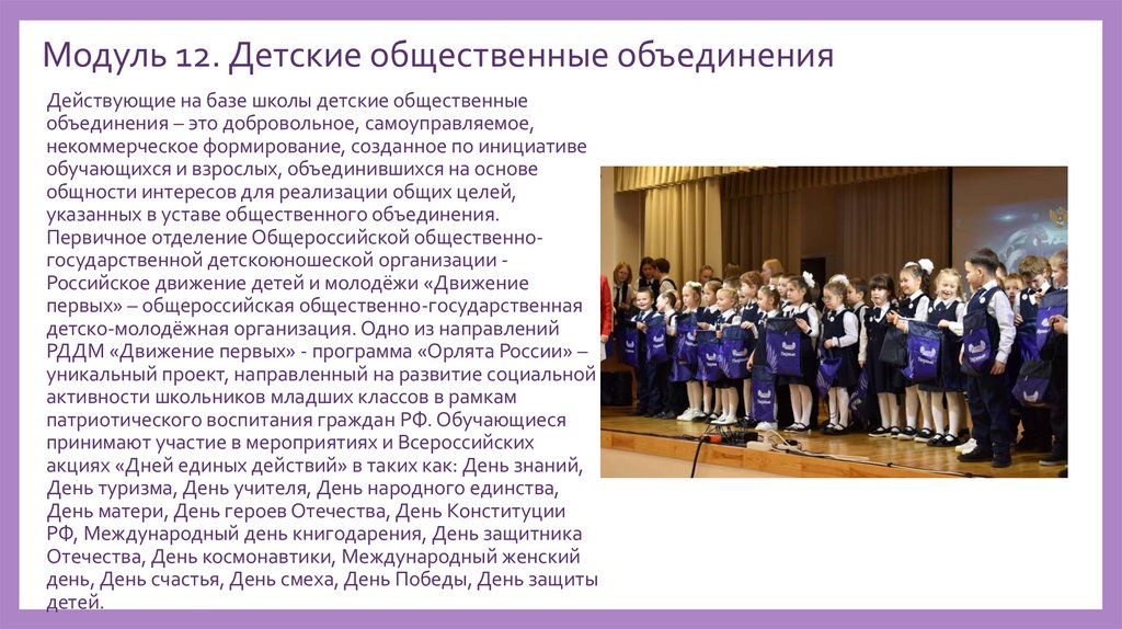 Модуль 12. Детские общественные объединения