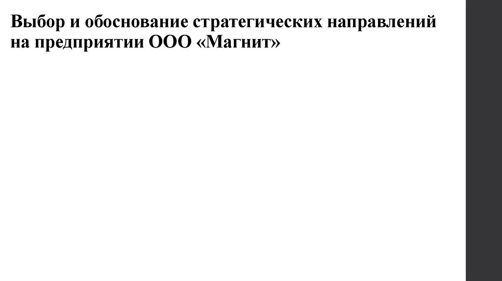 Выбор и обоснование стратегических направлений на предприятии ООО «Магнит»