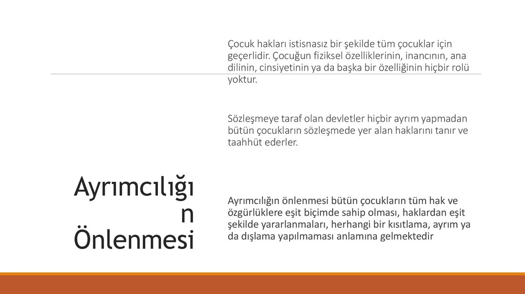 Ayrımcılığın Önlenmesi