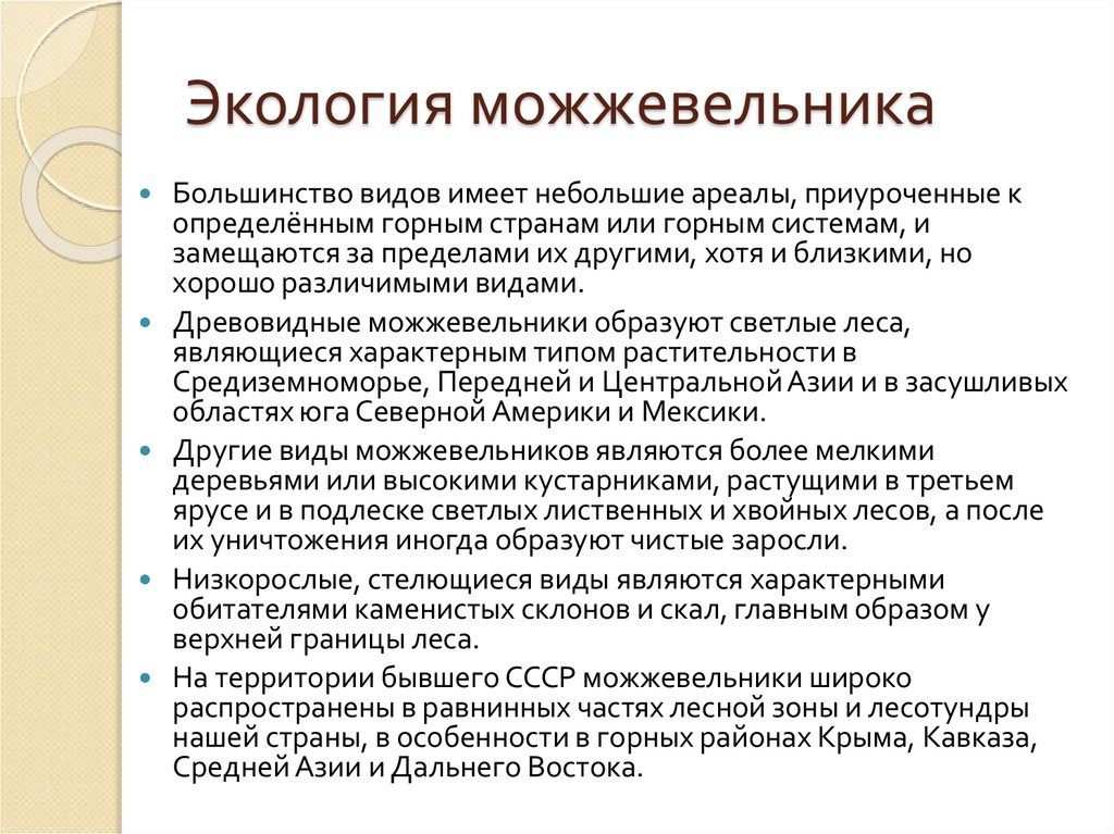 Экология можжевельника