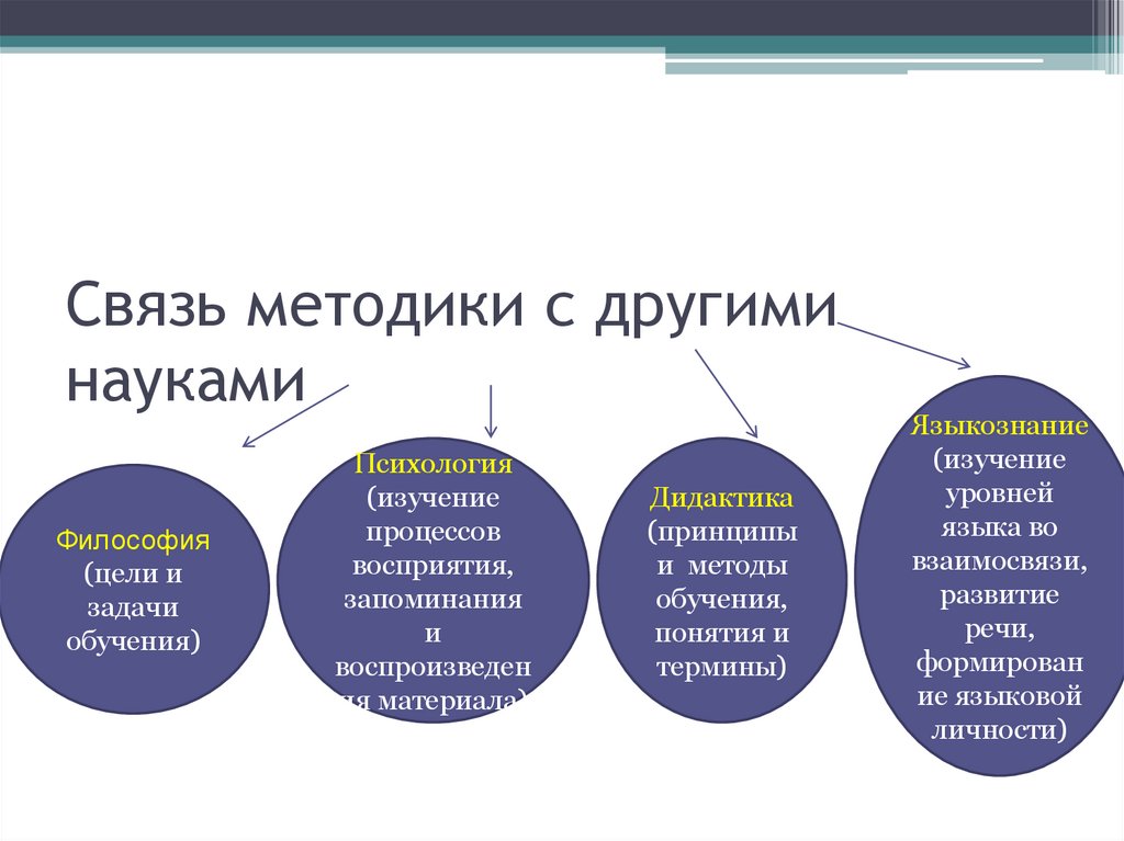 Связь методики с другими науками