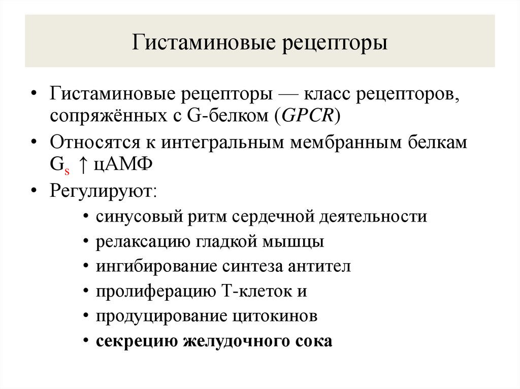 Гистаминовые рецепторы