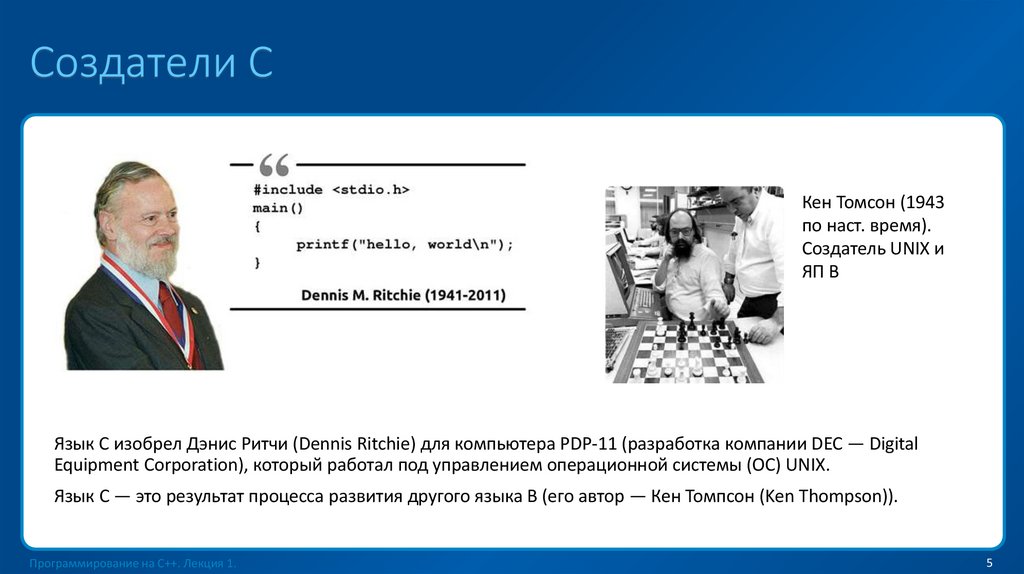 Создатели C