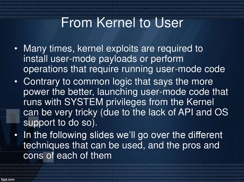 From Kernel to User