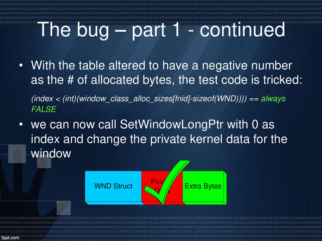 The bug – part 1 - continued