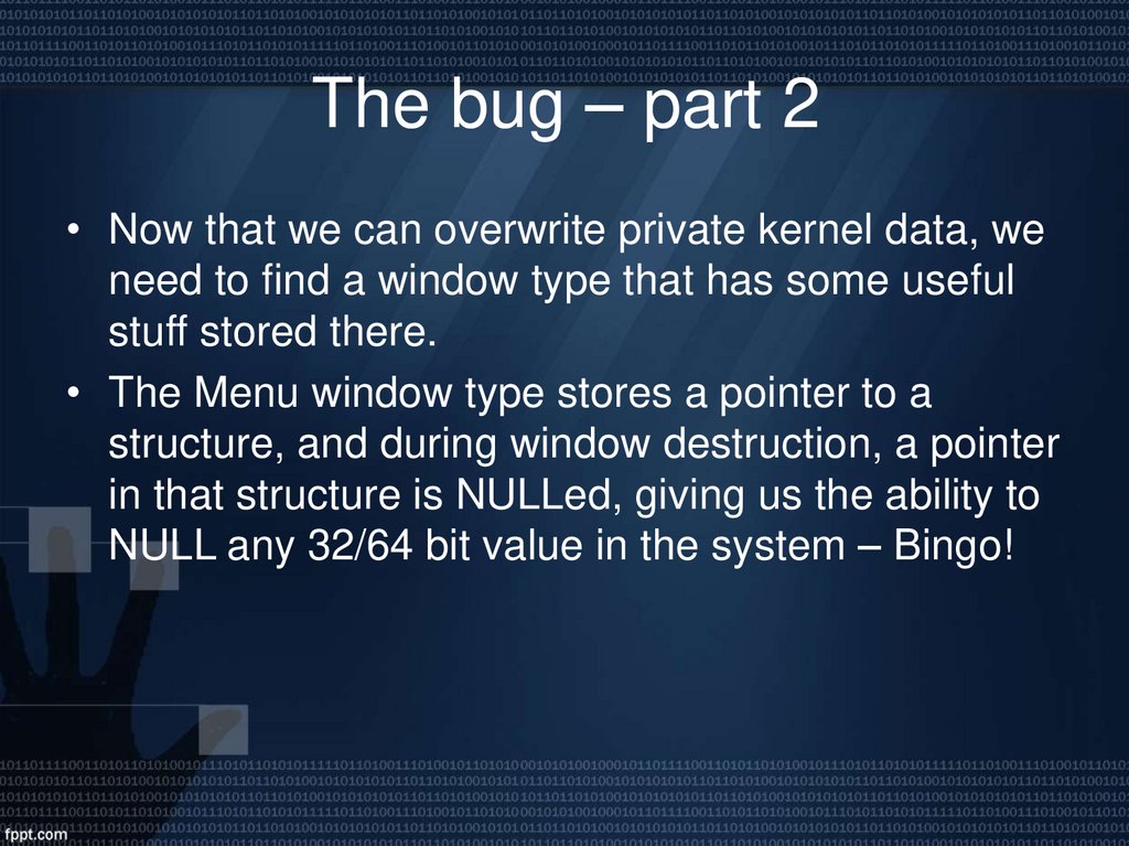 The bug – part 2