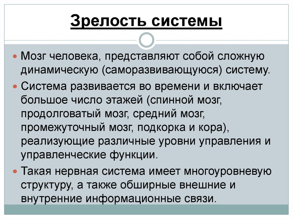 Зрелость системы