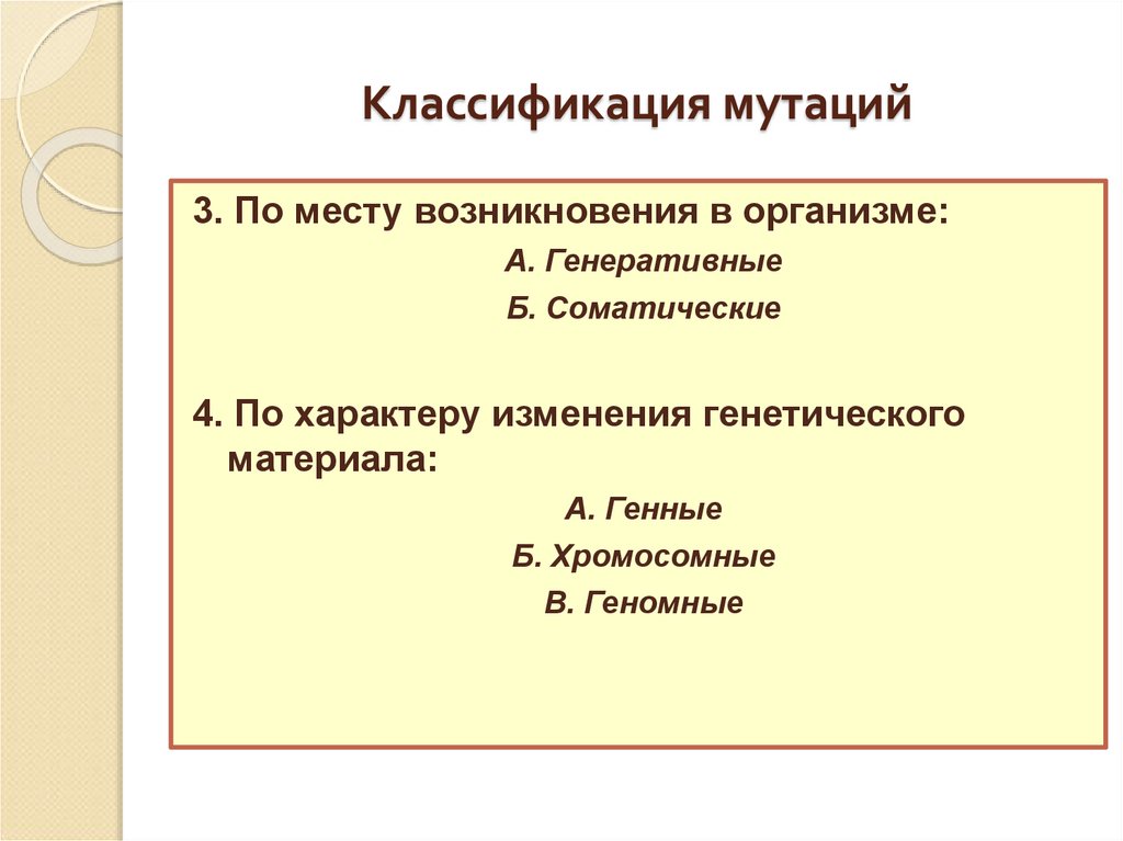Классификация мутаций