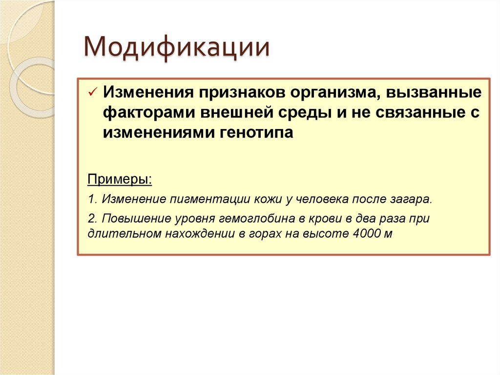 Модификации