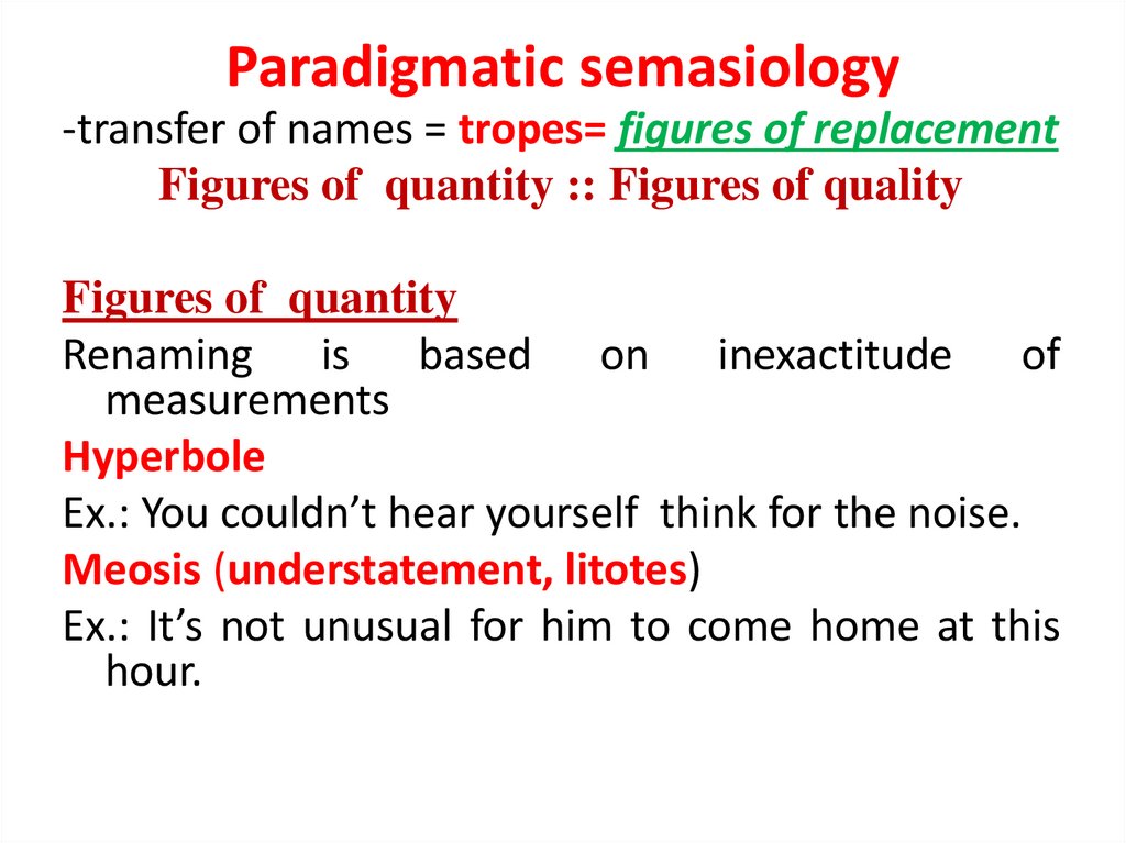 Paradigmatic semasiology