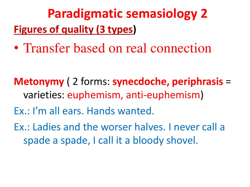 Paradigmatic semasiology 2