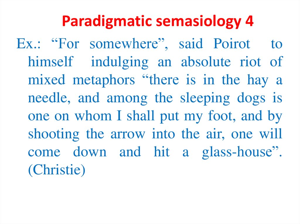 Paradigmatic semasiology 4