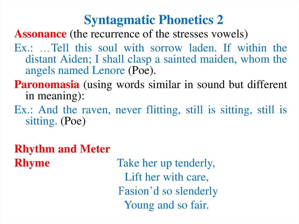 Syntagmatic Phonetics 2