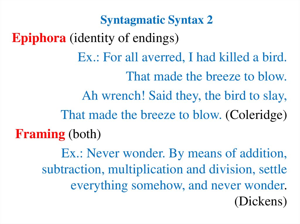 Syntagmatic Syntax 2