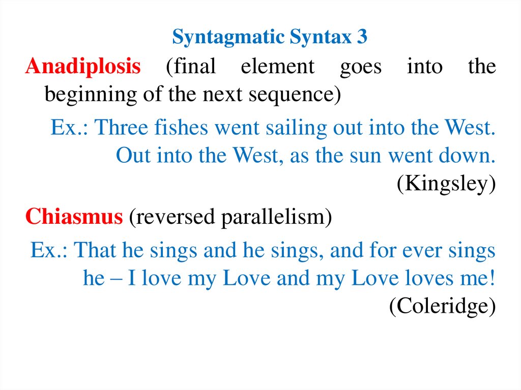 Syntagmatic Syntax 3